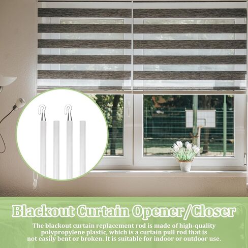 24 Inch Blind Wand Replacement, 2 Pcs Detachable Plastic Blind Rod with Hook Blinds Stick Replacement Tilt Wand Replacements Window Wand Replacements Vertical Blinds Parts for Window Shades in Saudi Arabia