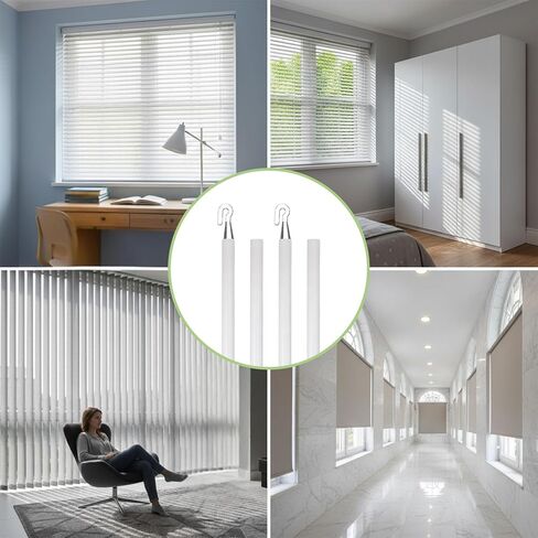 24 Inch Blind Wand Replacement, 2 Pcs Detachable Plastic Blind Rod with Hook Blinds Stick Replacement Tilt Wand Replacements Window Wand Replacements Vertical Blinds Parts for Window Shades in Saudi Arabia