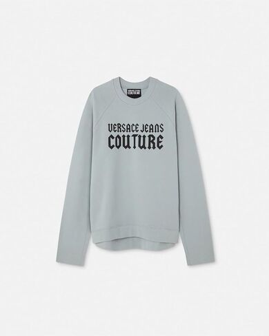 VERSACE JEANS COUTURE Ice Grey Cotton Mens Sweatshirt in Saudi Arabia