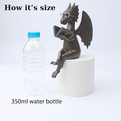 Dragon Reading Book Statue Figurine Sculpture, Wearing Glass Dinosaur Mini Cute Small Creative Ornament for Garden Bookshelf Decorations Adult Shelf Home Landscaping Outdoor Desktop Housewarming in Saudi Arabia