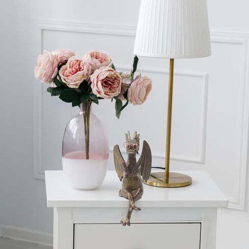 Dragon Reading Book Statue Figurine Sculpture, Wearing Glass Dinosaur Mini Cute Small Creative Ornament for Garden Bookshelf Decorations Adult Shelf Home Landscaping Outdoor Desktop Housewarming in Saudi Arabia