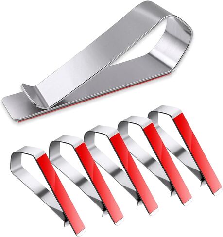 مشابك واقي من الشمس للسيارات - 4 مشابك واقي للسيارة من الفولاذ المقاوم للصدأ مع فتحات ولاصق 3M - حامل فتاحة باب المرآب ثنائي الاستخدام ومشبك إطار الصورة - ملحق قوي ومتين وسهل التركيب in Kuwait