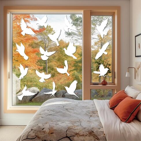 Removable Static Window Film - Decorative Bird/Butterfly/Leaf Glass Stickers for Home Office Window Decor in Saudi Arabia