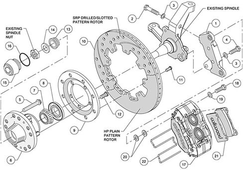 Wilwood Brake Kit Front Mustang II 12.19in Drilled in Saudi Arabia