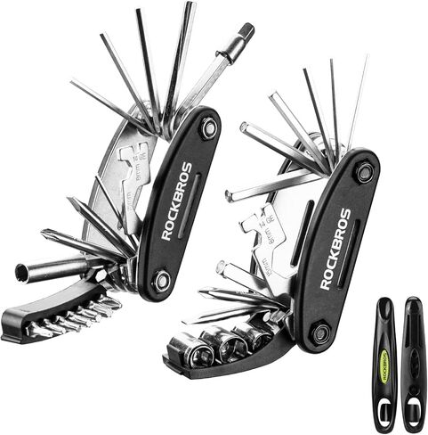 ROCKBROS Bike Repair Kits 16 In 1 Multi-Function Bike Tool Kits Portable Foldable Bike Multitool Cycling Tool Kit Bike Tool Allen Wrench Tire Levers in Kuwait