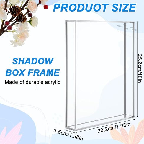 2 Pcs Acrylic Shadow Box, 8 x 10'' Shadows Box DIY Frames Tabletop/Wall Mount Assembly Cases, Clear Acrylic Display Cases for Crafts Display Wedding Memory Dried Flower Book Shop Decor in Saudi Arabia