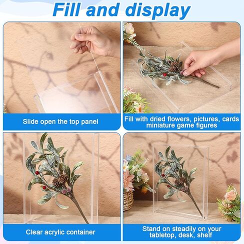 2 Pcs Acrylic Shadow Box, 8 x 10'' Shadows Box DIY Frames Tabletop/Wall Mount Assembly Cases, Clear Acrylic Display Cases for Crafts Display Wedding Memory Dried Flower Book Shop Decor in Saudi Arabia