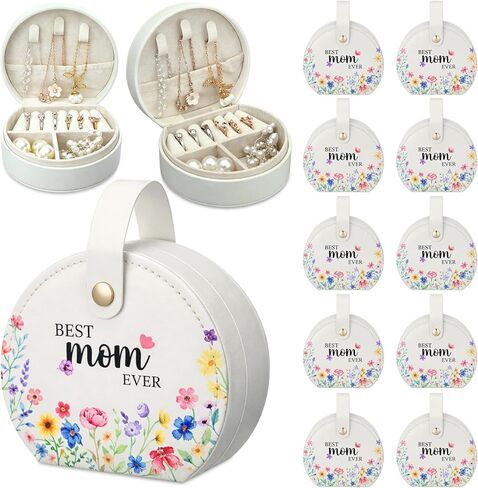 Yinkin 10 pcs Mini Travel Jewelry Box For Women Inspirational Mom Mother‘s Day gifts bulk You Are Amazing Loved Gift Leather Travel Jewelry Case for Rings Earrings Necklaces Pendants Bracelets in Saudi Arabia