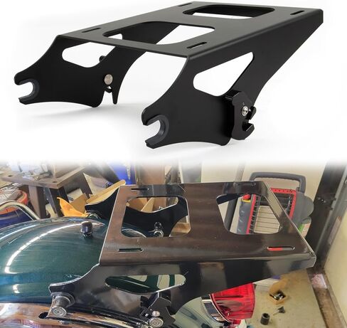Detachable Two Up Tour Pack Pak Mounting Luggage Rack Compatible for Touring Street Glide Road King Electra Glide 2014-2025, Black in Saudi Arabia