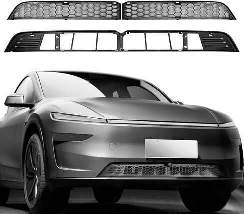 إدراج شبكة مصبغة لـ Tesla Model Y Juniper 2025 2026 غطاء شبكة تنفيس مدخل الهواء الأمامي مع حماية من الحشرات، أزرار كبس قابلة للفصل وسهلة التركيب in Saudi Arabia