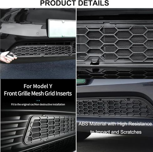 إدراج شبكة مصبغة لـ Tesla Model Y Juniper 2025 2026 غطاء شبكة تنفيس مدخل الهواء الأمامي مع حماية من الحشرات، أزرار كبس قابلة للفصل وسهلة التركيب in Saudi Arabia