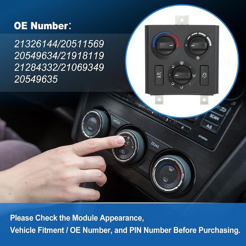 وحدة التحكم في المناخ لسخان A/C لسيارة فولفو VNL 2003-2024 لوحة تبديل التحكم HVAC استبدال رقم 21326144/20511569/20549634 مناسب لـ in Kuwait