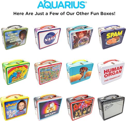 صندوق المرح التلفزيوني Aquarius Elvis - صندوق تخزين قوي من القصدير بمقبض بلاستيكي وغطاء أمامي منقوش - بضائع Elvis مرخصة رسميًا وهدية قابلة للجمع in Saudi Arabia