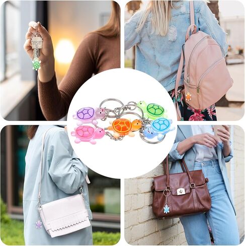 60 قطعة من سلسلة مفاتيح السلحفاة الصغيرة، تماثيل سلحفاة من الراتنج متعدد الألوان من أجل هدايا الحفلات، حليات الحقائب، ديكورات خزان الأسماك in Kuwait