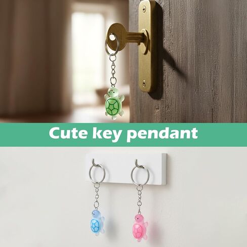 60 قطعة من سلسلة مفاتيح السلحفاة الصغيرة، تماثيل سلحفاة من الراتنج متعدد الألوان من أجل هدايا الحفلات، حليات الحقائب، ديكورات خزان الأسماك in Kuwait