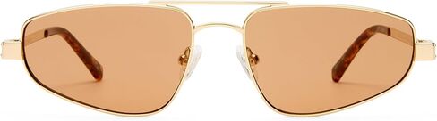 Le Specs Treasure Sunglasses - Gold, Aviator, Unisex, Micro 90s Sleek Style in Saudi Arabia