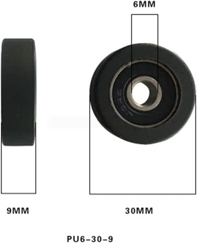 Rubber Coated Bearing Pu626 6 * 30 * 9mm Pulley Outer Diameter 30 Miniature Plane Roller 10pcs in Saudi Arabia