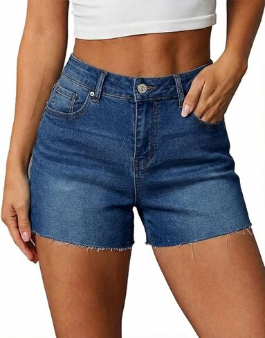 MIFOCAL المرأة قطع منتصف الخصر الدينيم شورت جينز الخام تنحنح بسط الصيف الساخن الدينيم السراويل in Kuwait