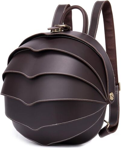 Genuine Crazy Horse Leather Backpack for Men Vintage Travel Daypack Water Resistant Laptop Bag Gift Box (Coffee) in Kuwait