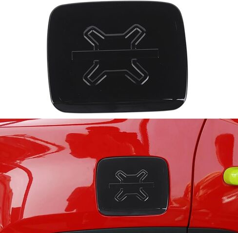 Fuel Filler Cap Door Oil Gas Tank Cover Trim Decoration Sticker For Jeep Renegade 2016 2017 2018 2019 2020 2021 2022 2023 2024 Exterior Accessories (Black) in Saudi Arabia