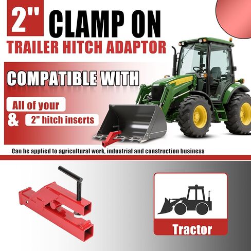 KUAFU المشبك على وصلة وصلة المقطورة محول مع 2 بوصة جهاز استقبال كروي متوافق مع دلو جرار بوبكات ديري أجزاء توجيه انزلاقية عالمية مطلية بمسحوق الفولاذ الأحمر in Kuwait