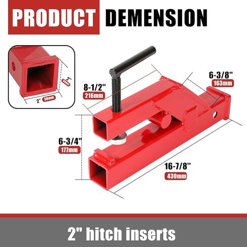 KUAFU المشبك على وصلة وصلة المقطورة محول مع 2 بوصة جهاز استقبال كروي متوافق مع دلو جرار بوبكات ديري أجزاء توجيه انزلاقية عالمية مطلية بمسحوق الفولاذ الأحمر in Kuwait