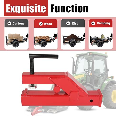 KUAFU المشبك على وصلة وصلة المقطورة محول مع 2 بوصة جهاز استقبال كروي متوافق مع دلو جرار بوبكات ديري أجزاء توجيه انزلاقية عالمية مطلية بمسحوق الفولاذ الأحمر in Kuwait