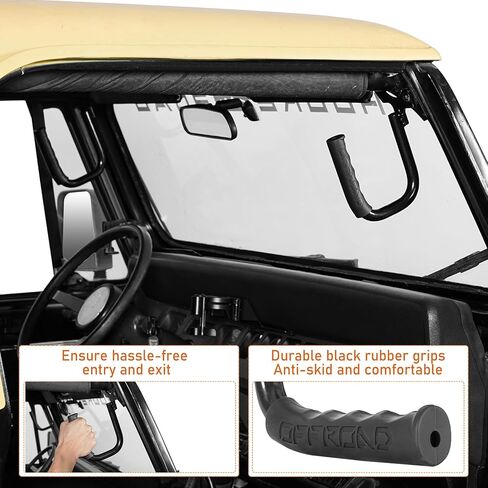 Hooke Road Wrangler YJ Front Steel Grab Handles for 1987-1995 Jeep Wrangler YJ - (Pack of 2) in Saudi Arabia