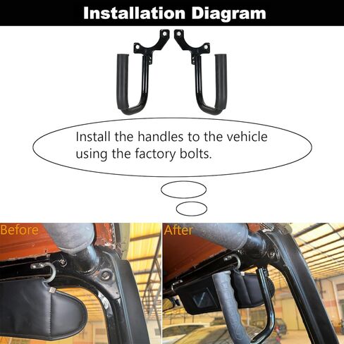Hooke Road Wrangler YJ Front Steel Grab Handles for 1987-1995 Jeep Wrangler YJ - (Pack of 2) in Saudi Arabia
