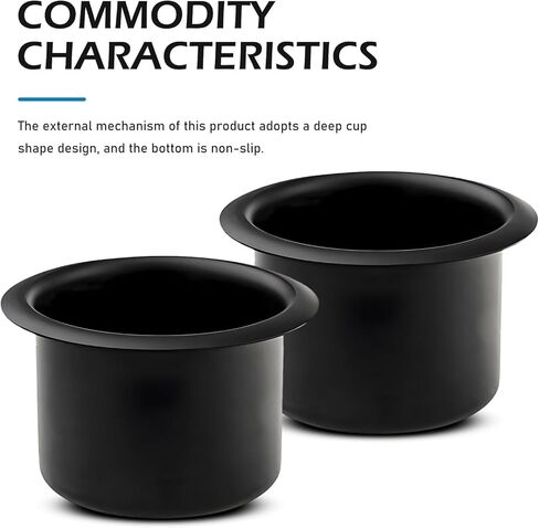 2PCS Car Cup Holder Insert, Recessed Drop in Metal Cup Drink Can Holder, Large Capacity Cup Holder Replacement Accessories, Universal for RV Boat Car Couch Golf Cart (Black) in Saudi Arabia
