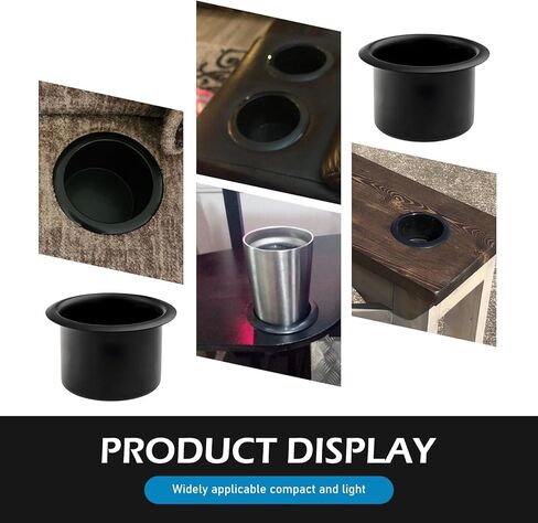 2PCS Car Cup Holder Insert, Recessed Drop in Metal Cup Drink Can Holder, Large Capacity Cup Holder Replacement Accessories, Universal for RV Boat Car Couch Golf Cart (Black) in Saudi Arabia