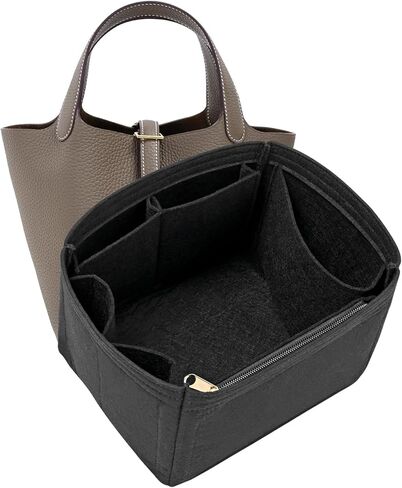 Purse Organizer Felt Purse Organizer Inserts for Picotin 18 Inserts HandBag (Black, PC18) in Saudi Arabia