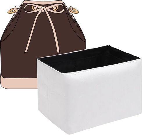 ملحق منظم المحفظة متوافق مع حقيبة دلو LV Noe BB، منظم حقيبة Dupontpaper خفيف الوزن ومقاوم للماء للحقائب الفاخرة (أبيض/أسود) in Kuwait