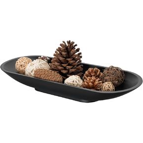 وعاء مزخرف كبير لديكور المنزل، وعاء عجين طويل لطاولة المدخل، قطع مركزية لطاولة القهوة، وعاء فاكهة بسيط لتزيين طاولة المطبخ (أسود) in Kuwait