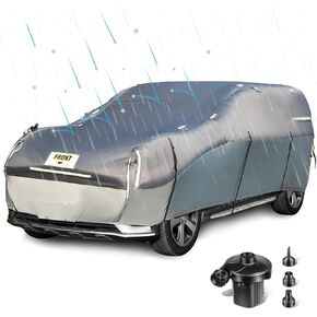 غطاء سيارة سميك قابل للنفخ لحماية البرد، غطاء سيارة كامل مضاد للبرد لسيارات السيدان مقاس 166 بوصة - 198 بوصة بطول بين سيارات الدفع الرباعي - مقاوم للماء، مقاوم للأشعة فوق البنفسجية، سهل الطي (مع مضخة هواء) in Kuwait