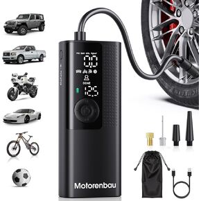 Tire Inflator Portable Air Compressor - Portable Cordless Mini Air Pump with Digital Pressure Gauge, 150PSI 3X Fast Inflation and Auto Shutoff Function Tires Pump for Cars in Kuwait