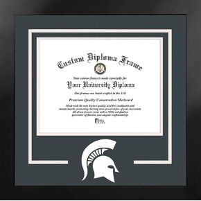 Campus Images NCAA Michigan State Spartans Unisex Spirit Diploma Manhattan Black Frame with Bonus Lithograph, Black, One Size in Kuwait