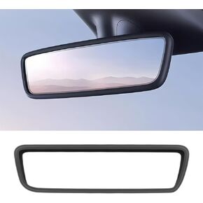 إطار واقي مرآة الرؤية الخلفية للطراز 3/Y، حماية حافة غطاء الرؤية الخلفية من السيليكون، ملحقات الديكور الداخلي للسيارات، زخرفة مرآة السيارة سهلة التركيب (وردي) in Kuwait