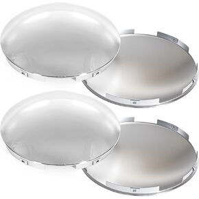 أغطية محور شاحنة كروم مقاس 8 بوصات، أغطية عجلات معدنية على شكل قبة، مجموعة من 4 أغطية متوافقة مع Peterbilt Freightliner Baby Moon Hubcaps، لمسة نهائية ناعمة فقط للعجلة الأمامية (قطعتان) in Kuwait