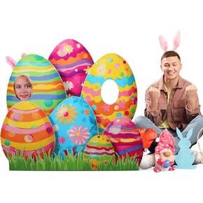 Kathfly 5.3 ft Easter Bunny Rabbit Cardboard Standup Cutout Life Size Easter Day Hunt Theme Party Decoration Backdrop Photo Prop Standup for Spring Hunt Themed Party Decor in Saudi Arabia