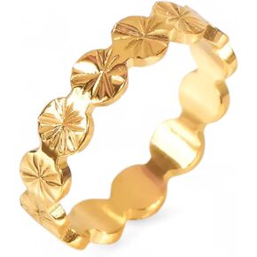 18K Gold-Plated Dainty Flower Ring for Women - Non-Tarnish, Waterproof, Hypoallergenic Stainless Steel Band - Elegant Everyday Jewelry in Saudi Arabia