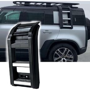 Matte Black Side Ladder Rack Luggage Carrier Side Access Ladder Fits for Land Rover Defender 110 90 130 2020 2021 2022 2023 2024 2025 Window Roof Step Ladders in Kuwait