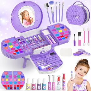 PERRYHOME Cute Kids Makeup Unicorn Washable Makeup Sets for Girls 3-12 with Mini Coin Purse - Real Cosmetic Non-Toxic Toddler Makeup Kit-Unicorn Toys for Girl - Birthday Unicorn Gift（White） in Saudi Arabia
