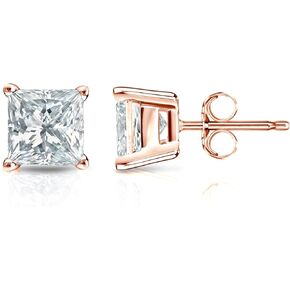 Diamond Wish 14k Gold Princess-cut Diamond Stud Earrings (1/4-2cttw, H-I, I1-I2) 4-Prong Basket, Push-Back in Saudi Arabia