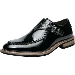 Men's Formal Oxfords, Monk Buckle Slip-in, Business Leather Oxford Dress Shoes, Driving, Comfort, Party, Wedding in Saudi Arabia