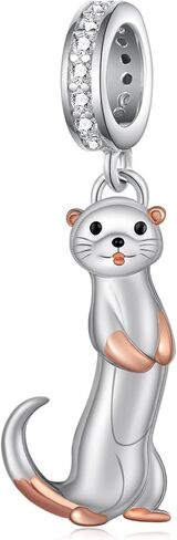 Animal Pendant 925 Sterling Silver Ferret Charms for Bracelets Jewelry Gift Stuff Accessories for Women Animal Ferret Lover in Saudi Arabia