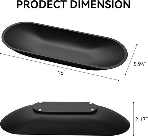 وعاء مزخرف كبير لديكور المنزل، وعاء عجين طويل لطاولة المدخل، قطع مركزية لطاولة القهوة، وعاء فاكهة بسيط لتزيين طاولة المطبخ (أسود) in Kuwait