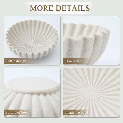 وعاء ديكور كبير، وعاء فواكه من الراتنج لطاولة المطبخ، وعاء مدخل مكشكش على شكل صدفي، وعاء محفظة حديث مقاس 10 بوصة لديكور المنزل، حجر صناعي بيج in Kuwait