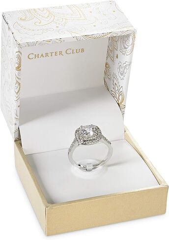 Charter Club Silver-Tone Double Halo Crystal Center Ring Size 8 in Saudi Arabia