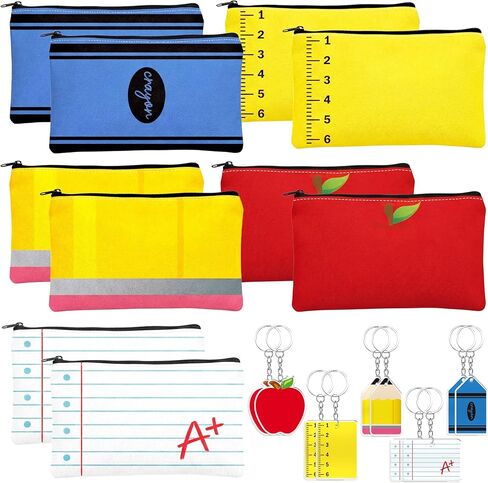 مجموعة من 10 قطع من هدايا تقدير المعلم من Lucky Sea، حقيبة مكياج بسحاب مع 10 قطع من سلسلة المفاتيح لمستلزمات العودة إلى المدرسة والفصول الدراسية in Kuwait